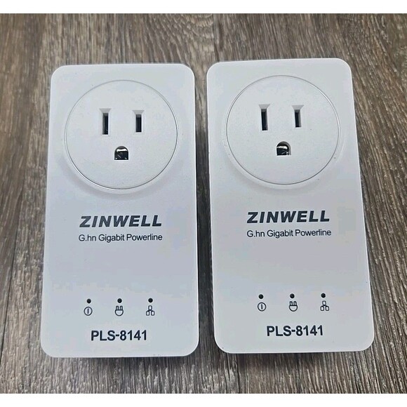 PLS-8141 PLS-8171 Pair Zinwell G.hn Gigabit Powerline Ethernet Adapter Vivent - Picture 1 of 7